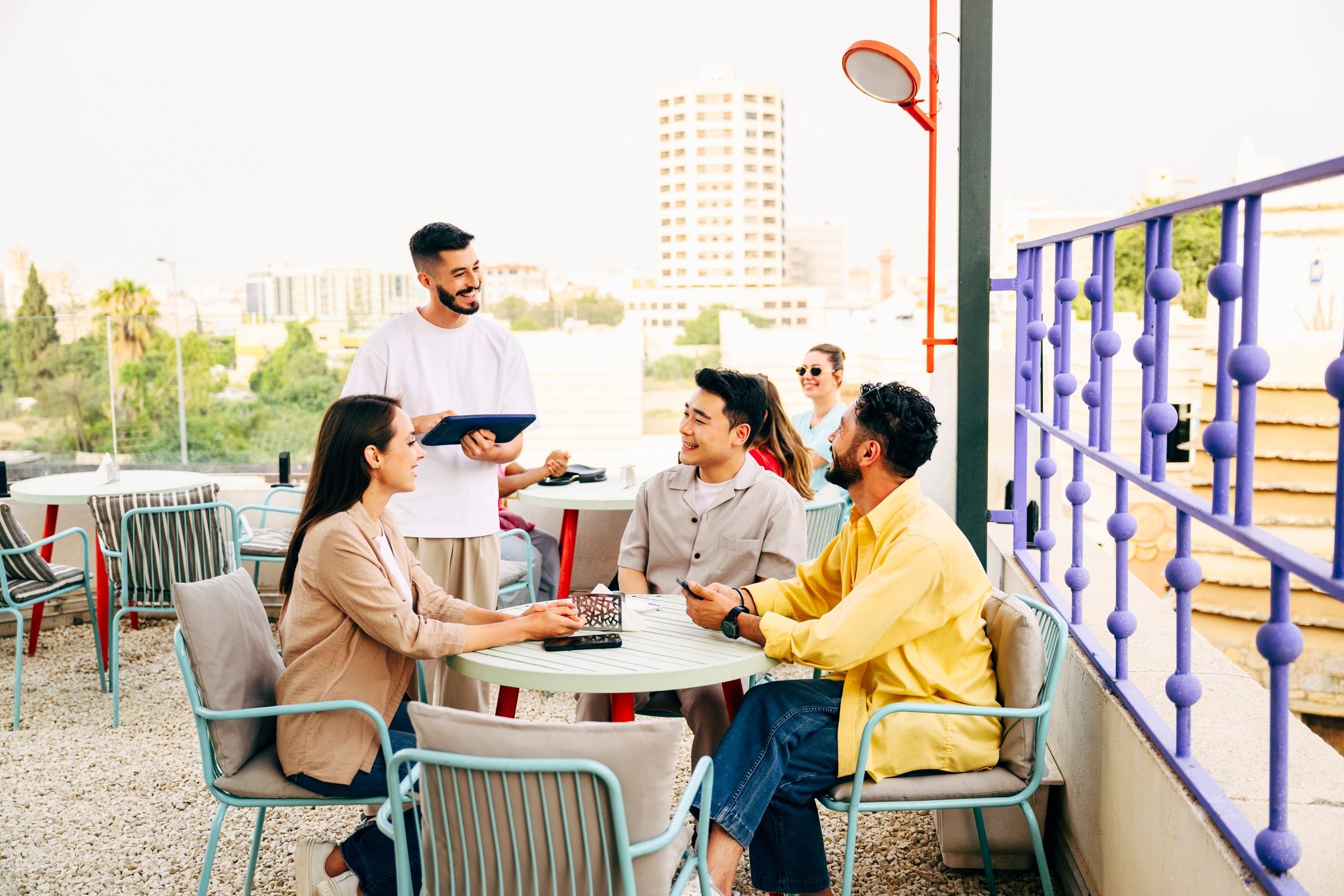 Hospitality service scene showing premium dining experience